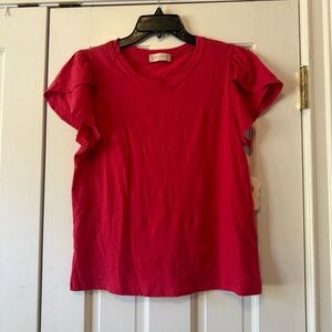 NWT Red Altar’d State Flutter Sleeve T-Shirt Size Medium